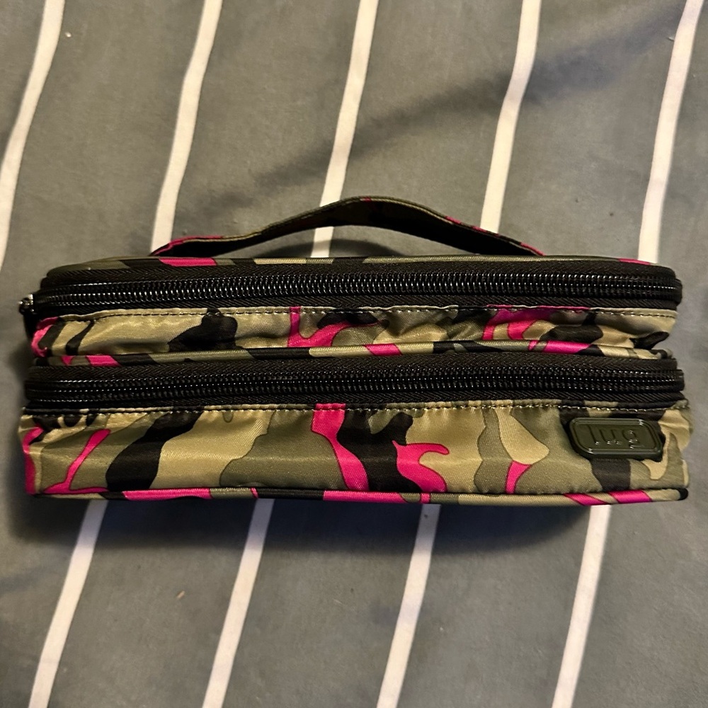 Lug Double Decker Cosmetic Case in Camo Orchid